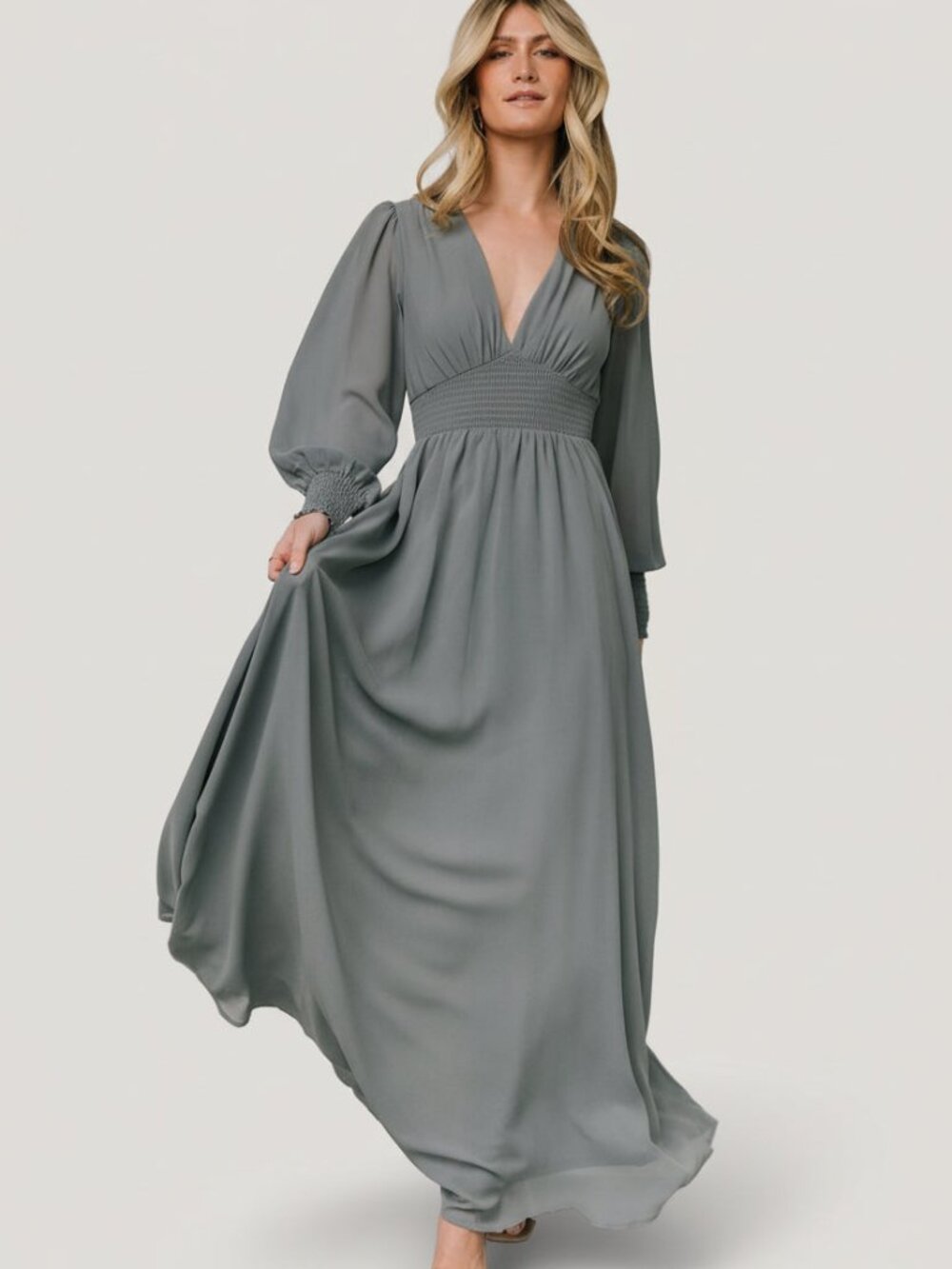 Baltic Born Olivia Maxi Dress | Dusty Blue Size LL (NEW IN BAG)